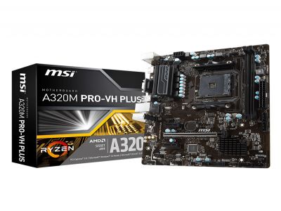 Mainboard MSI A320M PRO-VH PLUS M2 (AMD A320, AM4, M-ATX, 2 khe RAM DDR4)
